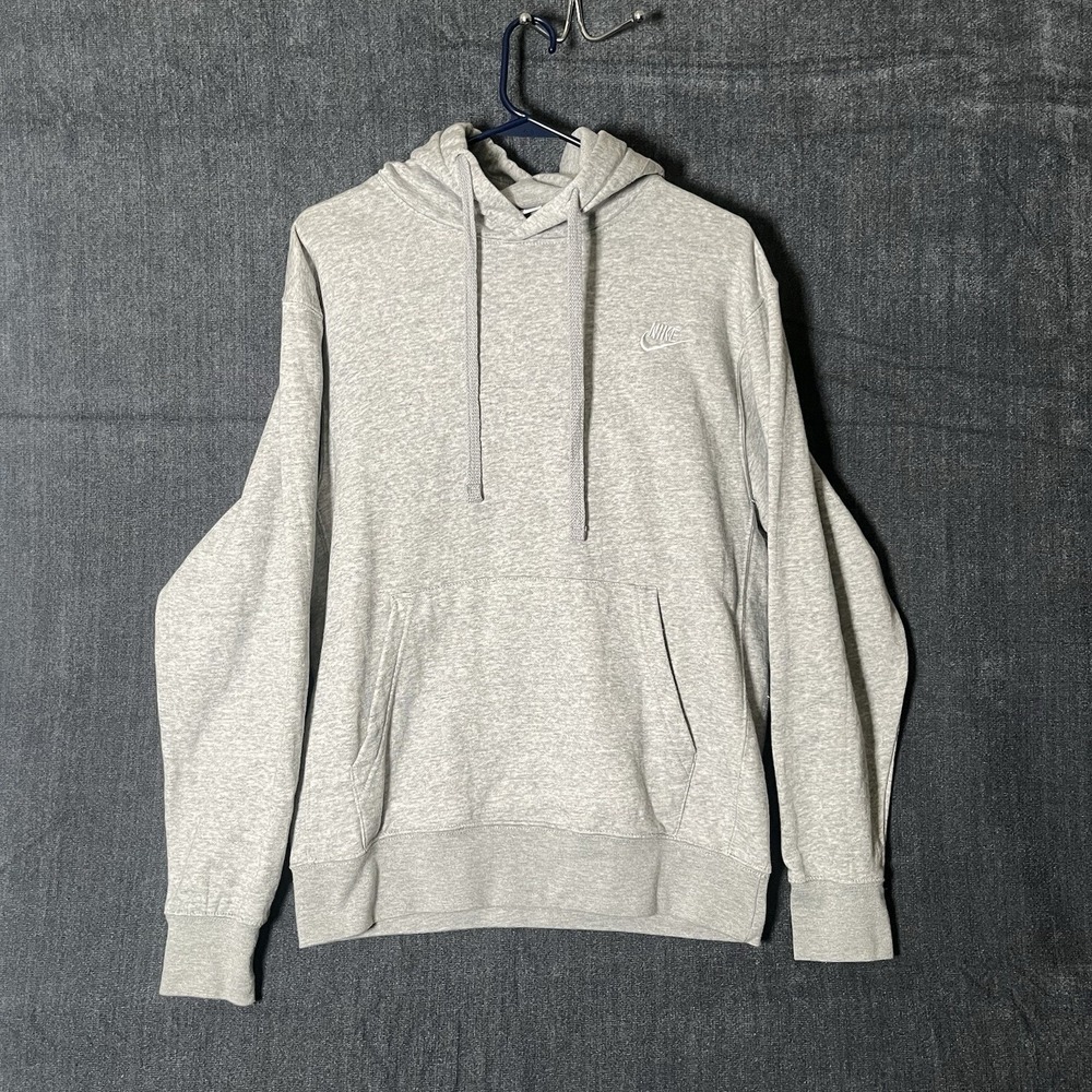 Nike Sportswear Club Fleece Hoodie Mens Small Gray Pullover Sweatshirt